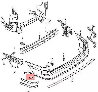 NEW VOLKSWAGEN SHARAN 7M REAR LEFT BUMPER MOLDING TRIM 7M3807459739