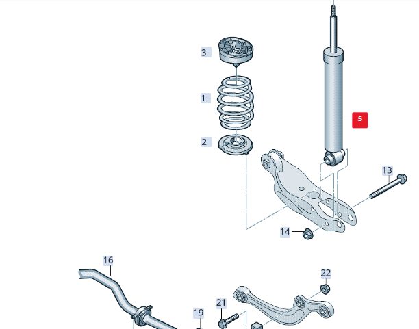 new audi a4 avant b9 rear left shock gas absorber 8w9513035e original