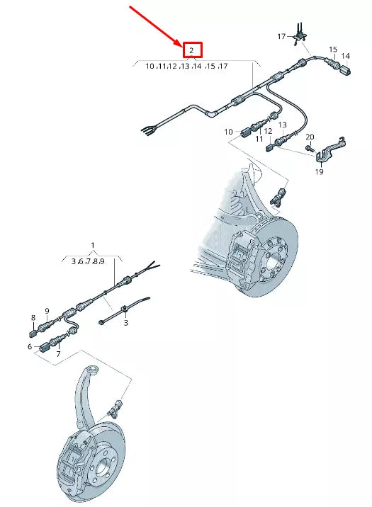 NEW AUDI A6 4A C8 REAR LEFT WHEEL SPEED SENSOR WIRING HARNESS 4K0972253A