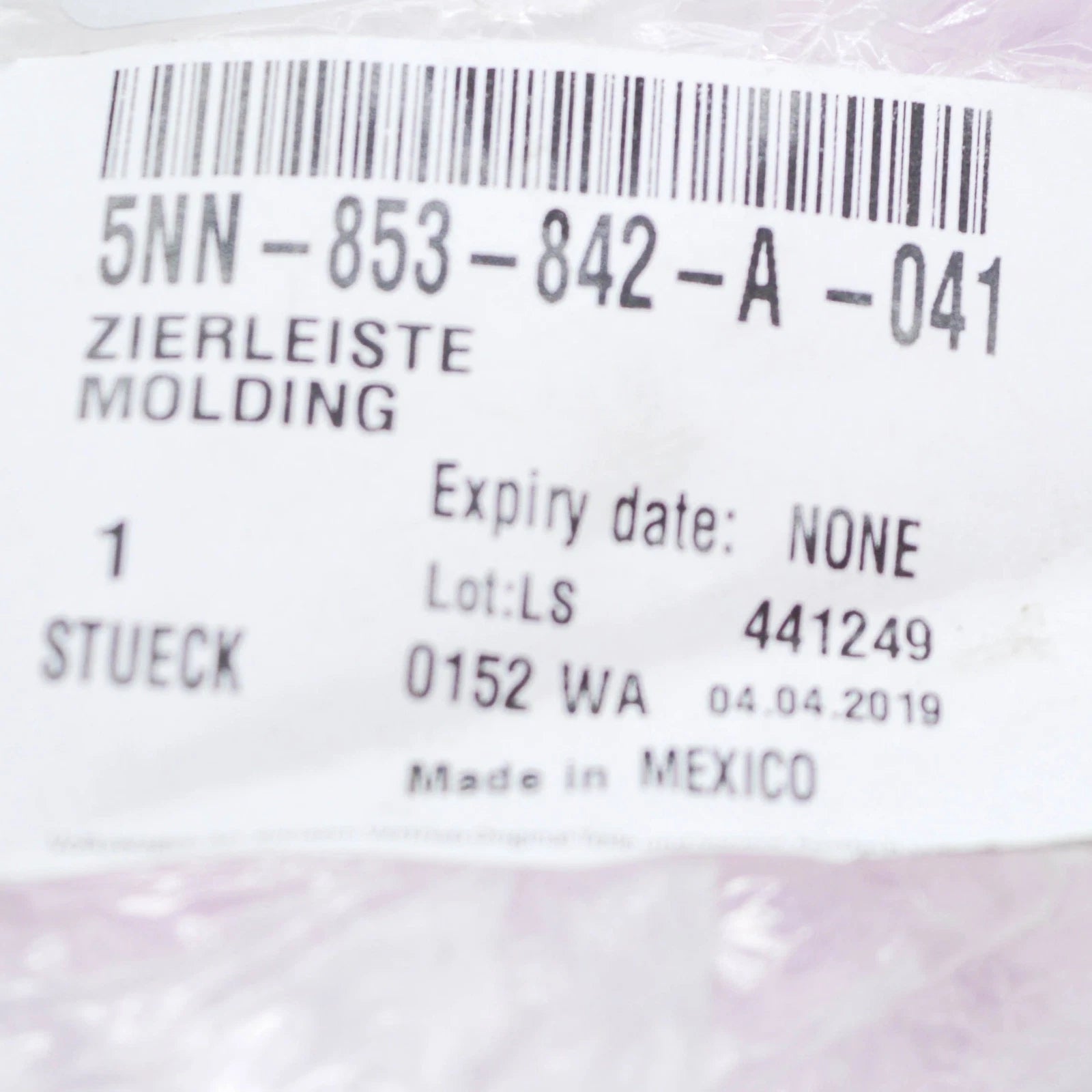 NEW VOLKSWAGEN TIGUAN AD REAR RIGHT BUMPER MOLDING 5NN853842A041