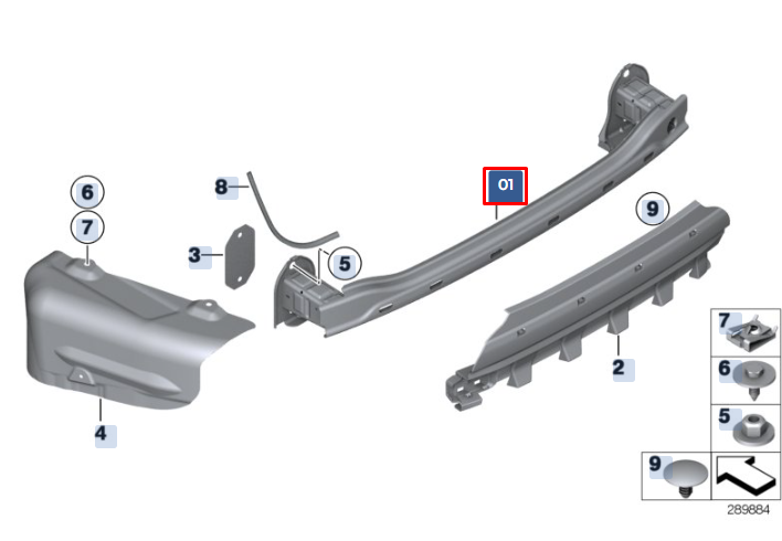 new bmw 5 f10 rear crash reinforcement bar 51127203976 7203976 original