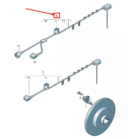 NEW VW SHARAN 7N REAR LEFT SPEED SENSOR WIRING HARNESS 7N0927904BF