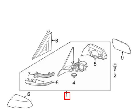 NEW BMW X1 E84 LEFT SIDE MIRROR HEATED SHADOW LINE 51167307225 ORIGINAL