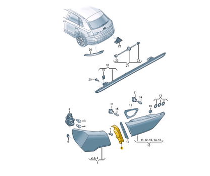 NEW AUDI Q3 F3 SPORTBACK REAR RIGHTTAILLIGHT STRIP 83A945254 ORIGINAL
