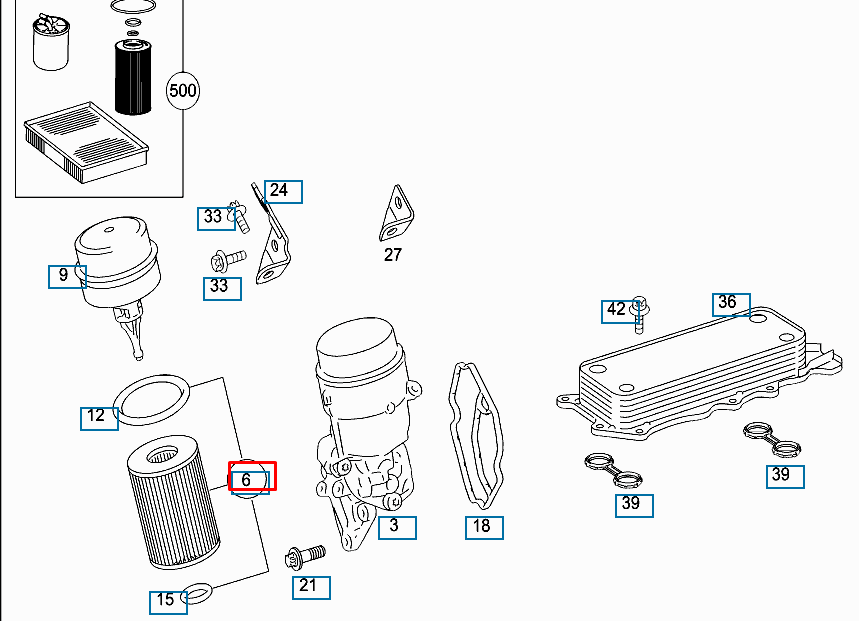 NEW MERCEDES-BENZ E W212 OIL FILTER KIT A642180000990 ORIGINAL