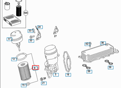 NEW MERCEDES-BENZ E W212 OIL FILTER KIT A642180000990 ORIGINAL
