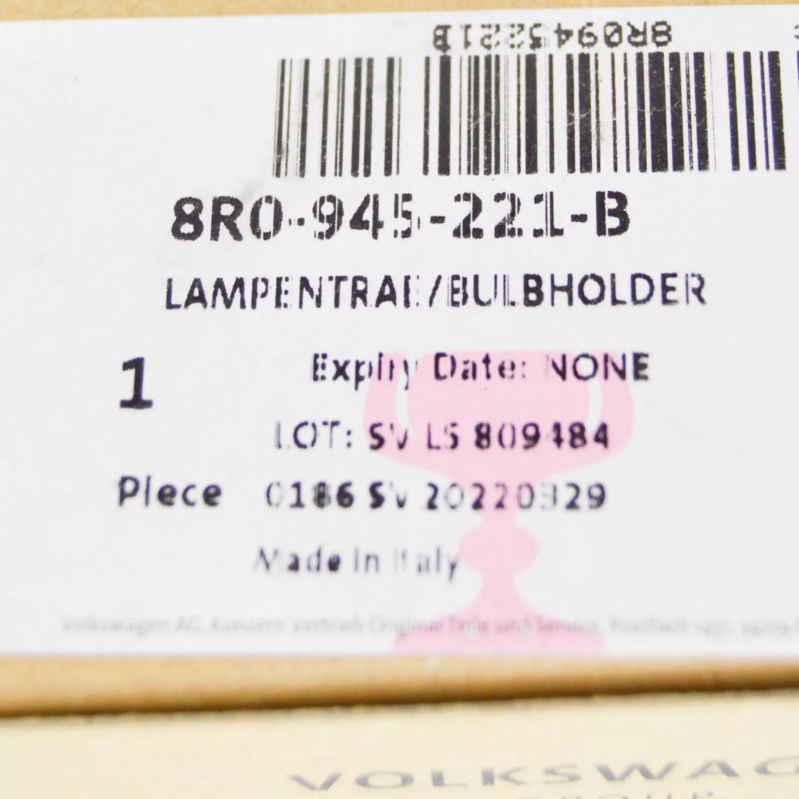 NEW AUDI Q5 8R REAR TAIL LIGHT BULB CARRIER WITH CABLES 8R0945221B