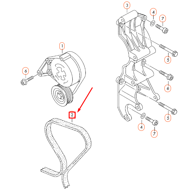 NEW AUDI TT 8N ACCESSORY DOUBLE POLY V-BELT 066145933J ORIGINAL