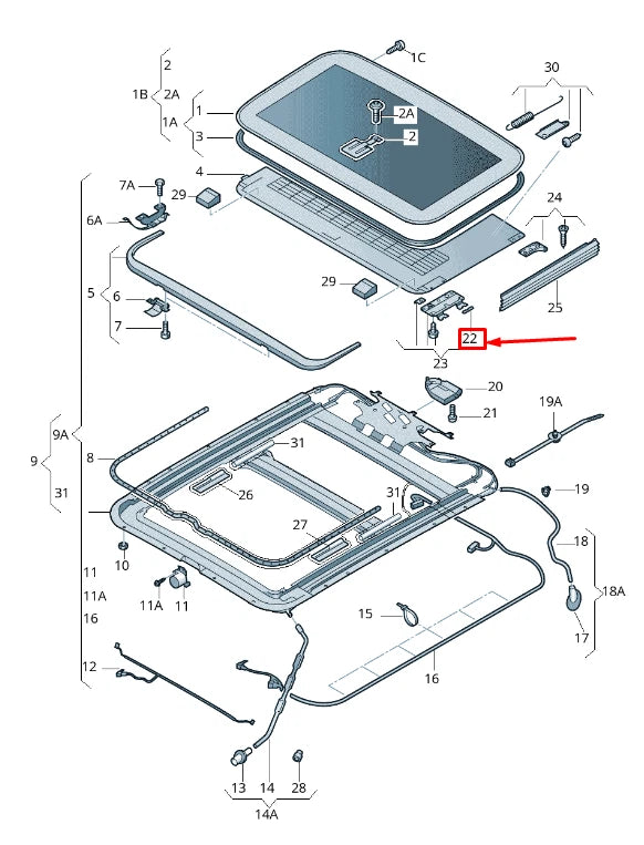 NEW AUDI A8 4H SUNROOF GUIDE JAW BRACKET 4E0877165