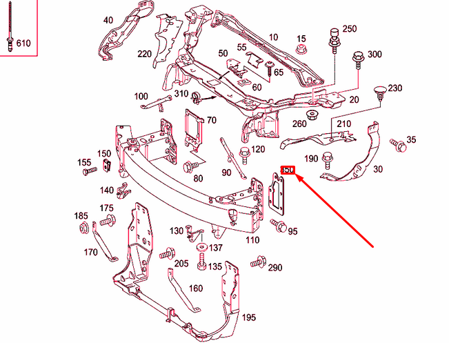 NEW MERCEDES-BENZ SL R230 FRONT STIFFENING LEFT PLATE A2306260411 ORIGINAL