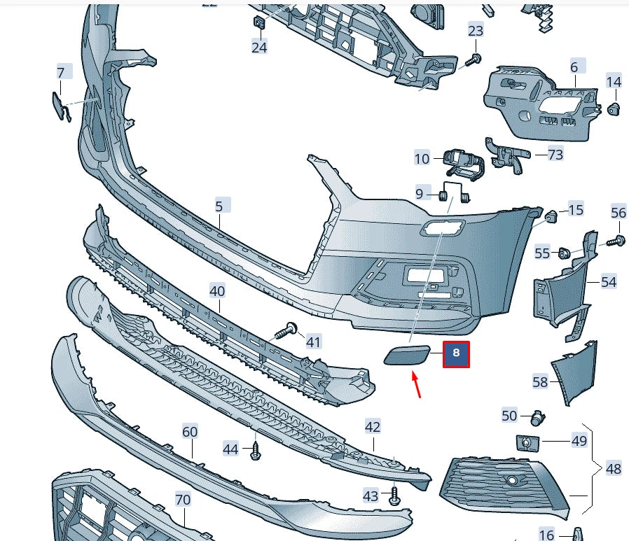 NEW AUDI A6 C8 RIGHT HEADLIGHT SIDE WASHER COVER CAP 4K0955276GRU