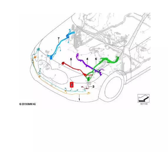NEW BMW 1 F40 FRONT BUMPER END CABLE HARNESS 61129434501 ORIGINAL