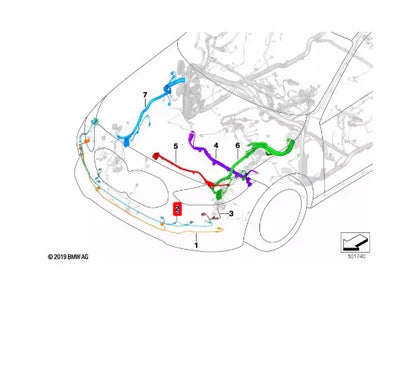 NEW BMW 1 F40 FRONT BUMPER END CABLE HARNESS 61129434501 ORIGINAL