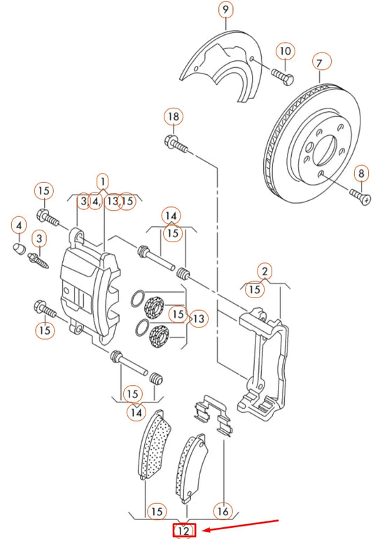 NEW VOLKSWAGEN AMAROK FRONT DISC BRAKE PADS SET 2H0698151A