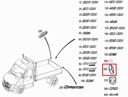 NEW MB SPRINTER 906 REAR CROSS MEMBER EMBLEM BADGE A9068170516 ORIGINAL