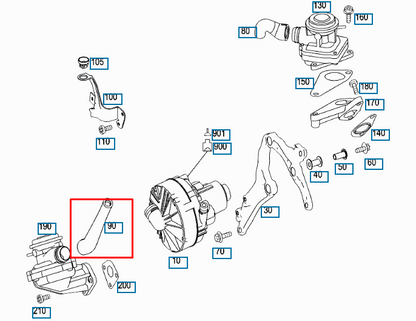 NEW MB C W204 RIGHT SECONDARY AIR INJECTION PUMP HOSE A2721421283 ORIGINAL