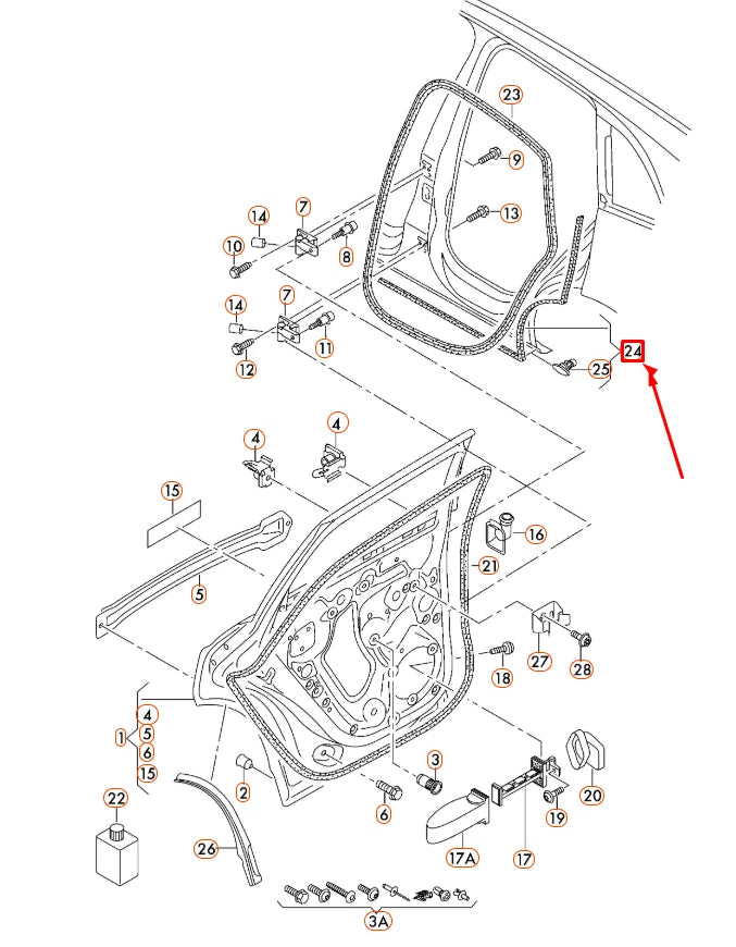 NEW AUDI Q5 8R REAR LEFT SILL PANEL SEAL 8R0839119F ORIGINAL