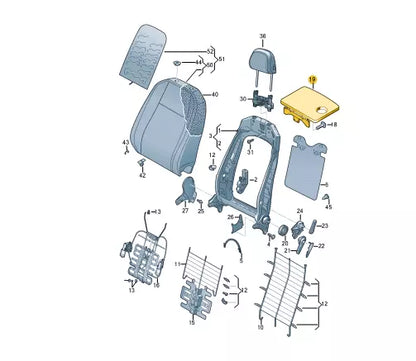 NEW VOLKSWAGEN TIGUAN AD FRONT LEFT BACKREST FOLDING TABLE 5TA881861H82V