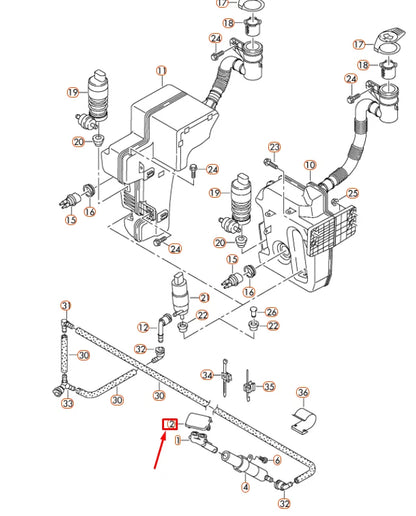 NEW VW JETTA A6 RIGHT SIDE HEADLIGHT WASHER COVER CAP 5C6955110GRU ORIGINAL