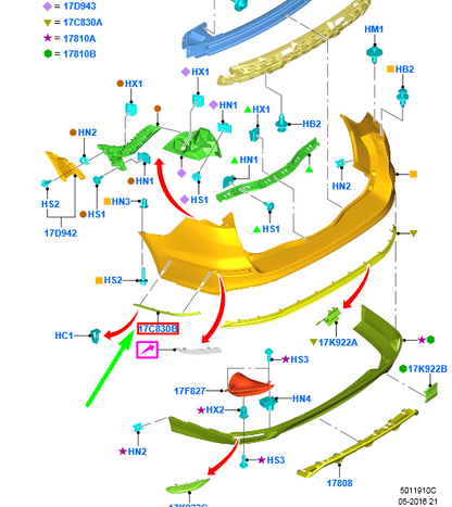 new ford mondeo mk5 estate rear left bumper molding 2011020 original