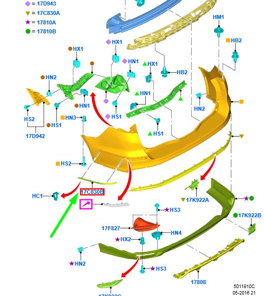 new ford mondeo mk5 estate rear left bumper molding 2011020 original