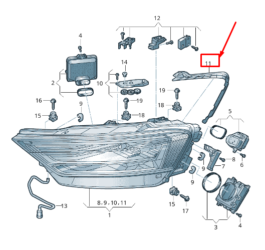new audi a8 4n left headlight sealing frame 4n0941191 original