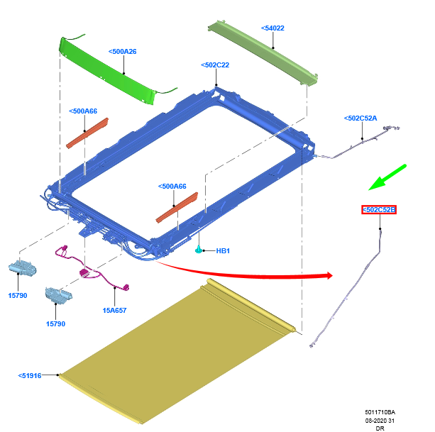 new ford galaxy mk3 roof front right water drain tube 1897650 original