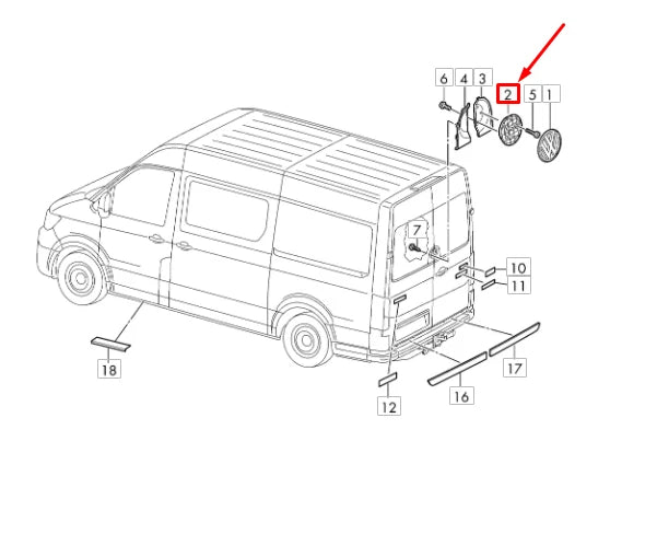 NEW VW CRAFTER MK2 SZ REAR VW LOWER EMBLEM BADGE MOUNTING 7C0853630C041