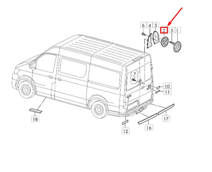 NEW VW CRAFTER MK2 SZ REAR VW LOWER EMBLEM BADGE MOUNTING 7C0853630C041