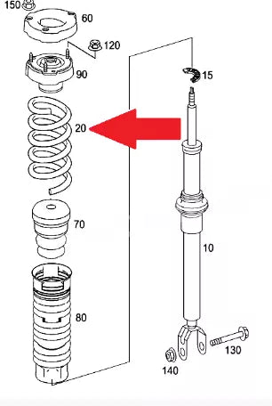 NEW MERCEDES BENZ E W211 FRONT LEFT COIL SPRING A2113211404 ORIGINAL