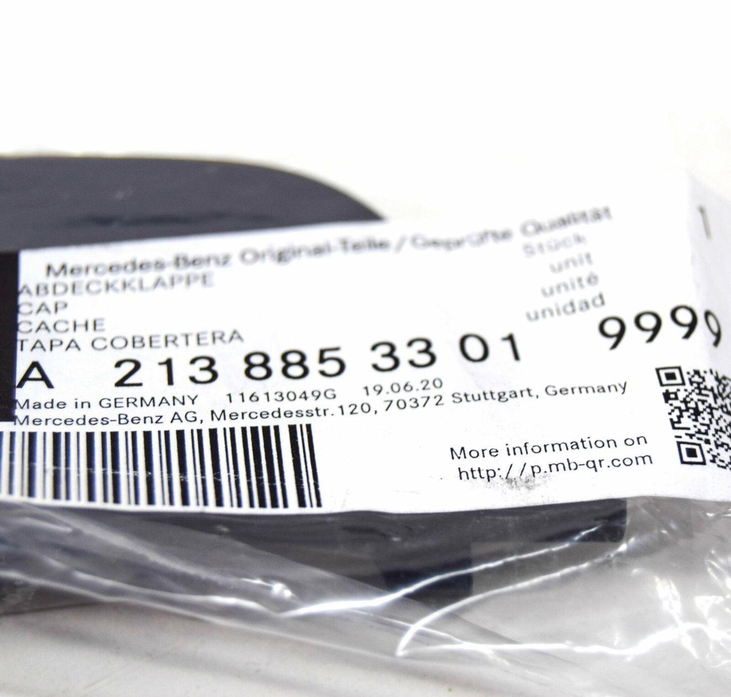 NEW MB E W213 REAR BUMPER TOW EYE UPPER PART COVER A21388533019999 ORIGINAL