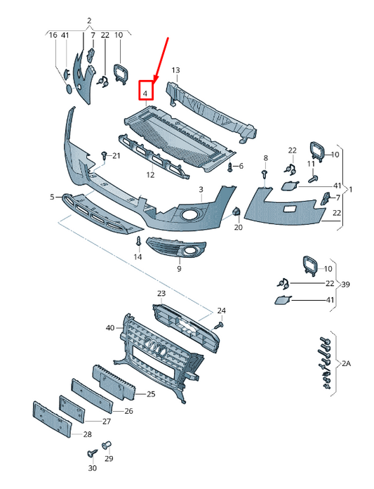 new audi a4 allroad b8 front lower bumper closing element 8k0807233c original