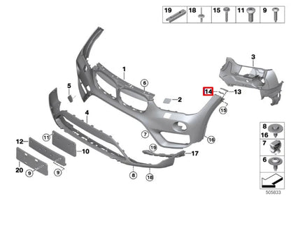 NEW BMW X1 F48 FRONT RIGHT BUMPER INSERT 51117354770 ORIGINAL