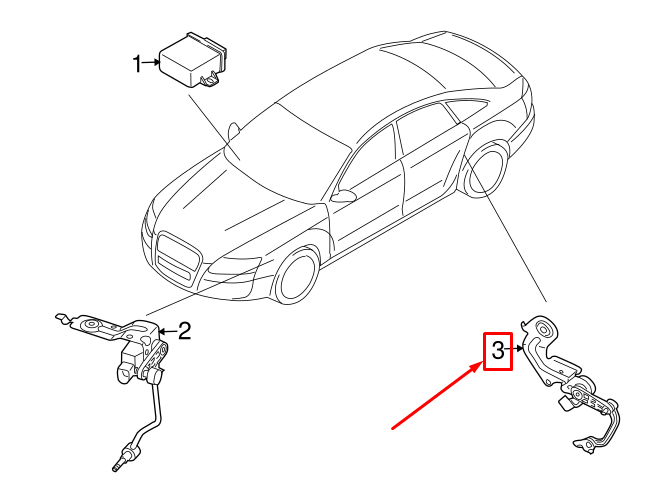 NEW AUDI Q7 4L REAR LEFT LEVEL SENSOR 7L6616571 ORIGINAL