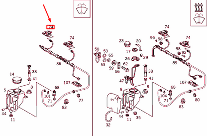 NEW MERCEDES-BENZ E-CLASS W210 ENGINE HOOD NOZZLE A2108601847 ORIGINAL