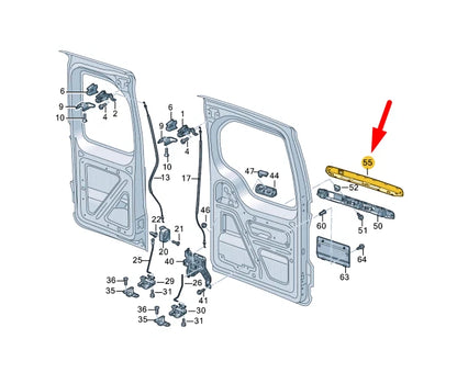 NEW VW CADDY MK4 SB REAR WING DOOR GRIP MOLDING 2K7827574B9B9 ORIGINAL