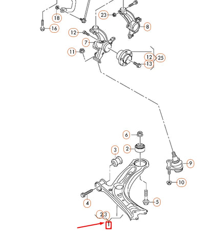 NEW VW BEETLE A5 FRONT LEFT LOWER CONTROL ARM 561407151C ORIGINAL