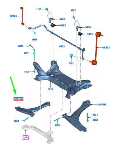 new ford transit custom mk1 front right suspension arm 2310651 original
