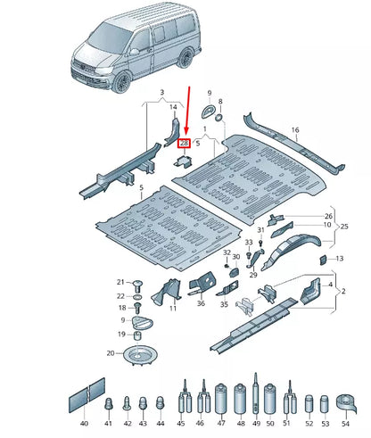 NEW VW TRANSPORTER T6 RIGHT ACCELERATOR SENSOR RETAINING PLATE 7E5809321