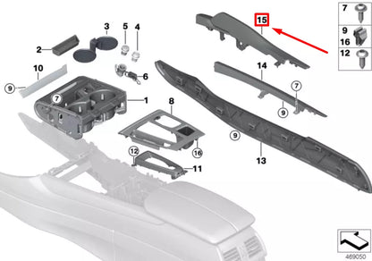 NEW BMW X6 F16 LEFT INTERIOR KNEE PAD 9299125 51169299125 ORIGINAL