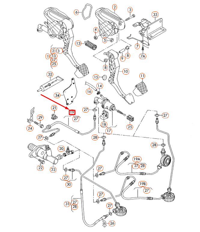 NEW VOLKSWAGEN BEETLE A5 CLUTCH PIPE ASSEMBLY LHD 5C1721465B ORIGINAL