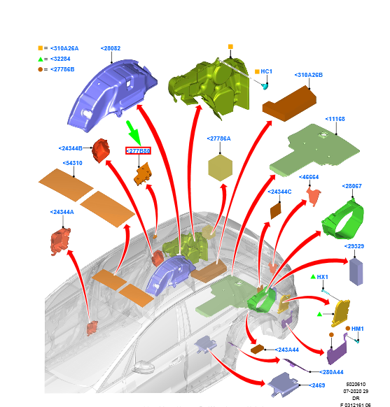 new ford galaxy mk3 rear right side insulator 2021208 original