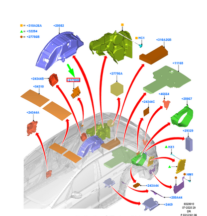 new ford galaxy mk3 rear right side insulator 2021208 original