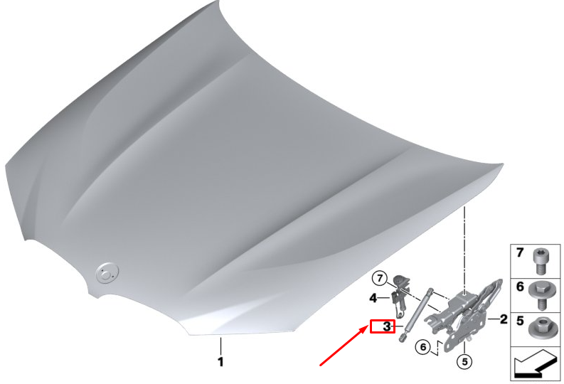 new bmw x3 g01 front bonnet gas strut 51237397494 original
