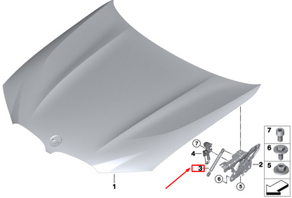 new bmw x3 g01 front bonnet gas strut 51237397494 original