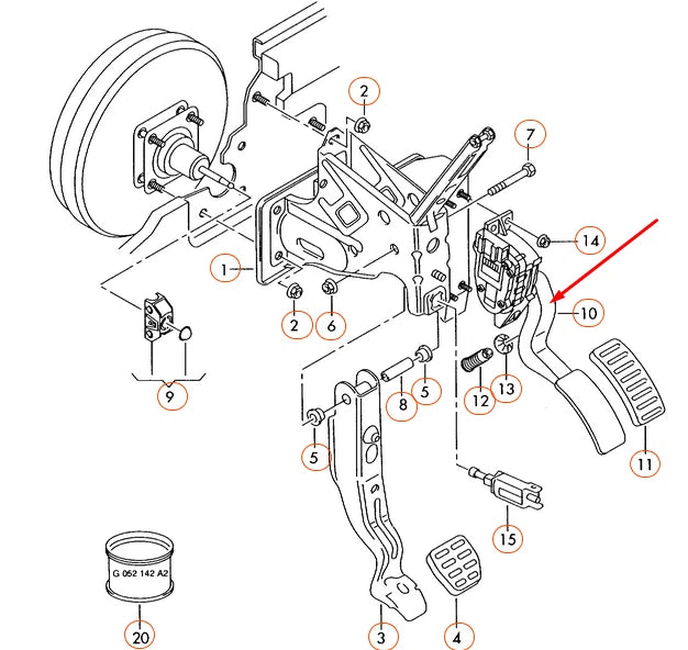 NEW VOLKSWAGEN BEETLE 9C1 ACCELERATOR PEDAL LHD 6Q1721503L ORIGINAL