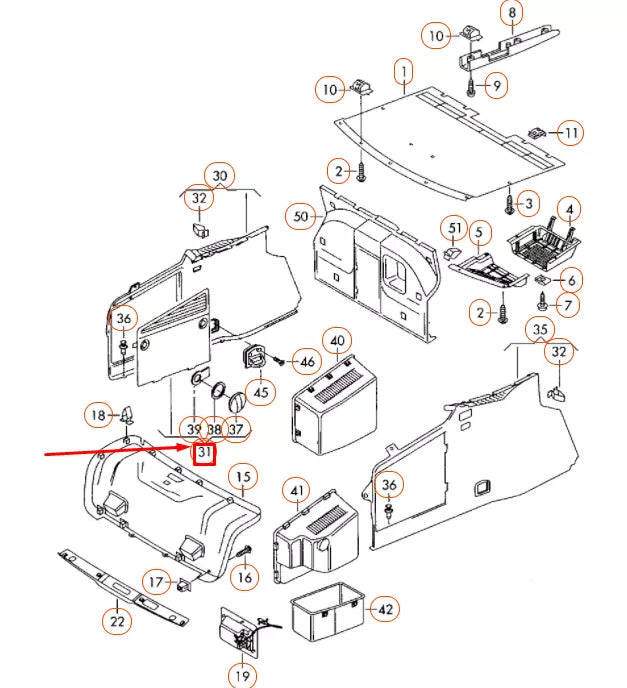 NEW VW PHAETON GP2 LUGGAGE COMPARTMENT LEFT REMOVABLE LID 3D5868885A1N5 ORIGINAL