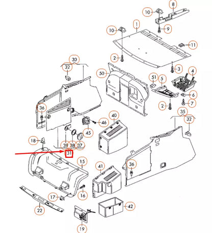 NEW VW PHAETON GP2 LUGGAGE COMPARTMENT LEFT REMOVABLE LID 3D5868885A1N5 ORIGINAL