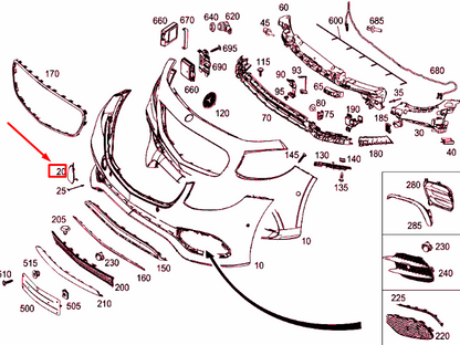 new mercedes-benz e w213 front bumper tow eye cover a21388502229999 original