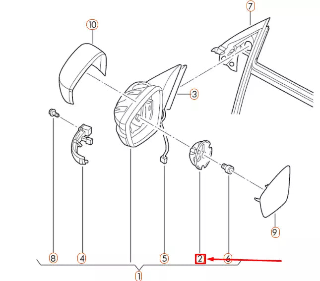 NEW VW BEETLE A5 FRONT RIGHT MIRROR ADJUSTING UNIT WITH MOTOR 3D0959578B